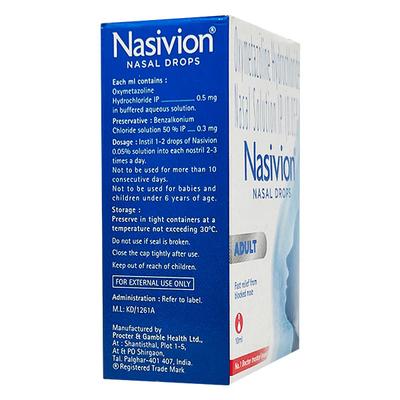 Nasivion Adult Nasal Drops 10ml - Nasal Congestion-Nas