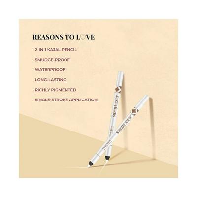 Just Herbs Naynam Day Long 2 In 1 Herbal Kajal, Singlestroke, Jasmine White 1.2gm - Kajal & Kohls