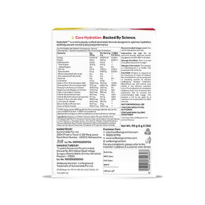 Wellbeing Nutrition Hydrasalt Electrolytes Sachets - Raspberry Lemon 15's - Oral Rehydration (Ors)