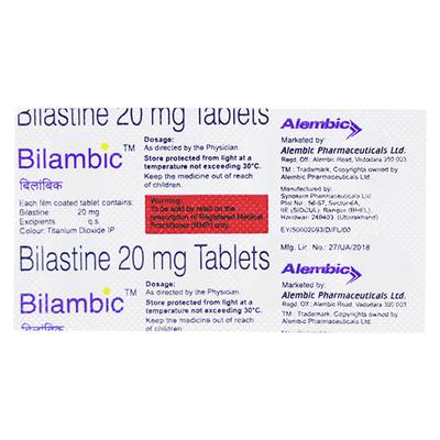 BILAMBIC 20 Tablet 10's - Allergies-Ant