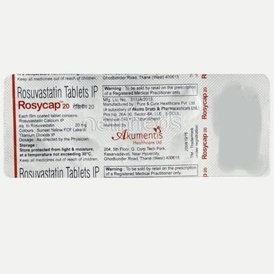 Rosycap 20mg Tablet 10'S - High Cholesterol-Dys