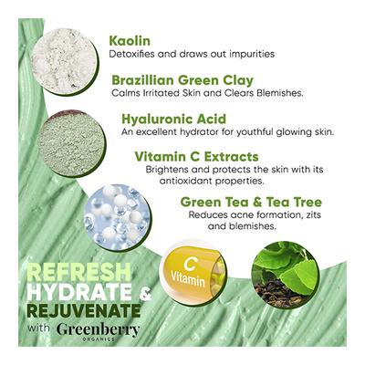 Greenberry Organics Green Clay Mask 50 gm - Face Creams