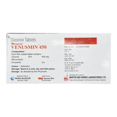 VENUSMIN 450 Tablet 10's - Varicose Veins-Phl