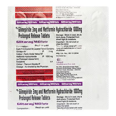 GLITARAY M3 FORTE Tablet 15's - Diabetes-Ant