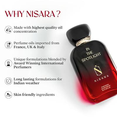 Nisara In the Spotlight Perfume Long Lasting Fragrance Citrus White Floral Eau De Parfum For Women 50 ml - Women Perfumes (Edt/Edp)