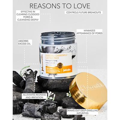 Fabessentials Charcoal Chamomile Clay Face Pack 100 gm - Face Packs