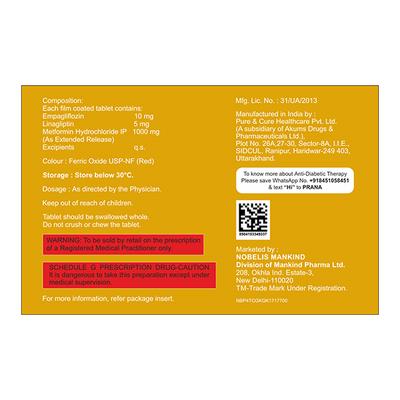 EMPAGLYDE LM 10/1000 Tablet 10's - Diabetes-Ant