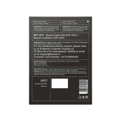 Beardo Men Darkside and Godfather Fragrance Long Lasting Pocket Perfume - 20ml Each 1's - Men Perfumes (Edt/Edp)