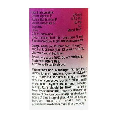 INSTARAFT SUGAR FREE MIXED BERRY FLAVOUR Oral Suspension 200ml - Ulcer/Reflux/Flatulence-Aaa
