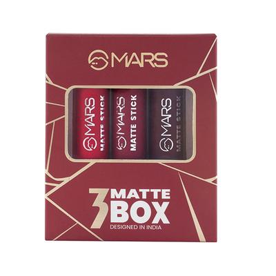 MARS Matte Lipsticks Box (3.2 X 3g) - 01 Reds and Maroons 1's - Lipsticks