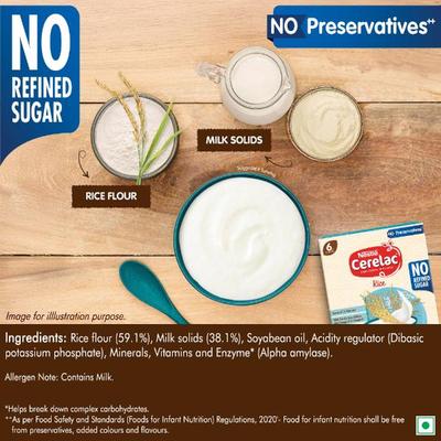 Nestle Cerelac Baby Food Cereal No Refined Sugar - Rice (For 6 to 24 Months Baby) 300 g - Baby And Infant Supplements