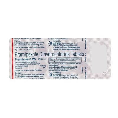 Pramirise 0.25mg Tablet 10'S - Parkinsonism-Apd