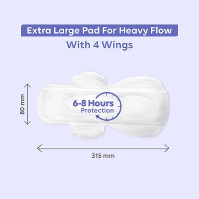 LAIQA Ultra Soft Heavy Flow Night Sanitary Pads For Women- 30XL Pads + 2 Pantyliners 32's - Others