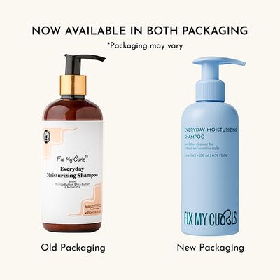 Fix My Curls Everyday Moisturizing Shampoo for Thick Curly, Wavy and Dry Hair Types Low Lather, Kid Friendly, Sulphate Free Co-Wash 250 ml - Dry Shampoos & Conditioners