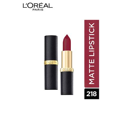 L'Oreal Paris Color Riche Moist Matte Lipstick, 218 Black Cherry 3.7 Gm - Lipsticks
