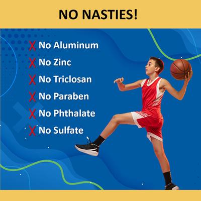 Cocomo Sport Deodorant For Boys With Tea Tree and Passion Fruit Natural and Safe Deodorant for Tweens and Teens 150 ml - Deodorants/Roll-Ons
