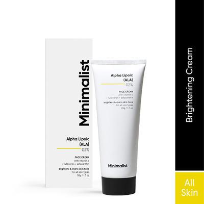 Minimalist Alpha Lipoic (ALA) with Vitamin C 2% Brightening Cream with potent antioxidants 50 gm - Face Creams