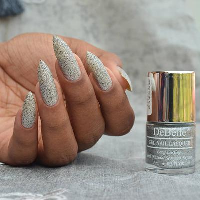 DeBelle Gel Nail Lacquer Estella Silver With Black Glitter Nail Polish 8 ml - Nail Polish