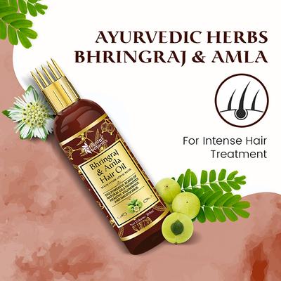 Oriental Botanics with Comb Applicator - Bhringraj & Amla Hair Oil 200 ml - Hair Oils