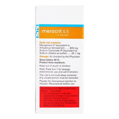 Merocrit 0.5 Gm Injection 1'S - Bacterial Infections-OBL