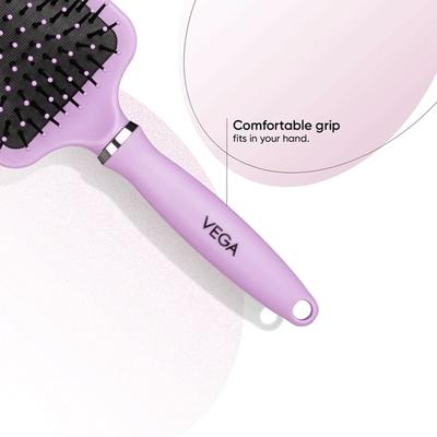 Vega Paddle Hair Brush for Men and Women, Reduces Snags, Detangle and Tangles, (E32-PB) 103 gm - Hair Brushes