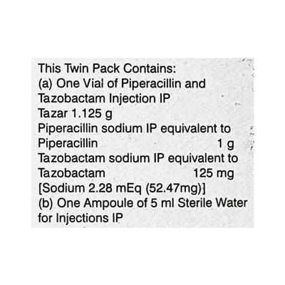 Tazar 1.125gm Injection 1's - Bacterial Infections-Pen