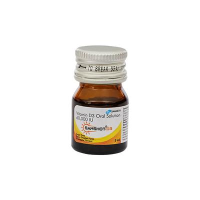 SAMSHOT D3 SUGAR FREE PINEAPPLE FLAVOUR Oral Solution 4x5ml - Supplements-Vit