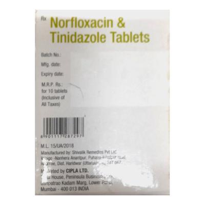 NORFLOXACIN & TINIDAZOLE(CIPLA) Tablet 10's - Bacterial Infections-ABC