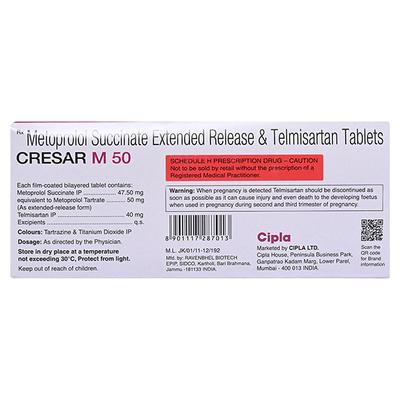 CRESAR M 50 Tablet 10's - Hypertension-Ana
