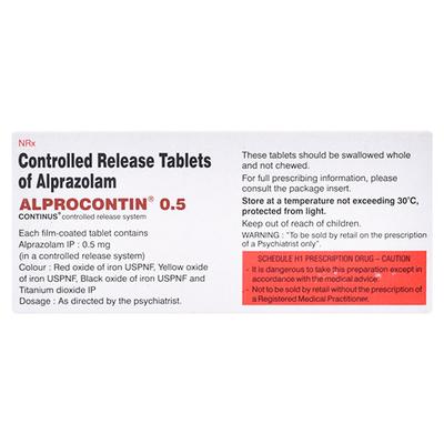 Alprocontin 0.5mg Tablet 10'S - Anxiety-Anx