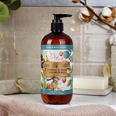 The English Soap Company - Anniversary Jasmine and Wild Strawberry Hand and Body Wash 500 ml - Shower Gels & Body Wash