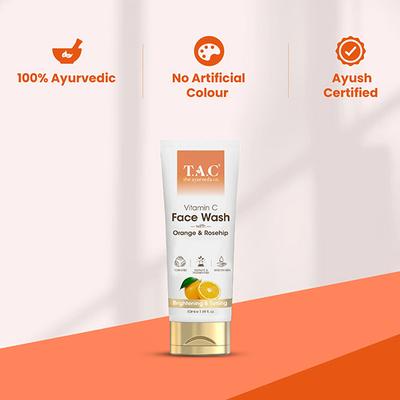 Tac - The Ayurveda Co Vitamin C Face Wash with Orange and Rosehip 50 ml - Face Wash & Cleansers