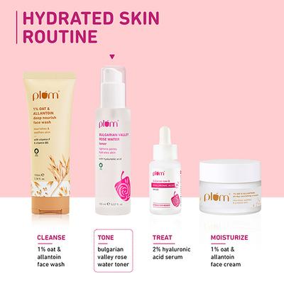 Plum Bulgarian Valley Rose Water Toner, Hyaluronic Acid and Rose Extracts, for all Skin Types 150 ml - Toners