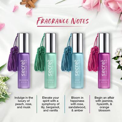 Secret Temptation Alcohol Free Perfume Roll On Gift Set for Women (10ml each) 4's - Body Mist/Spray