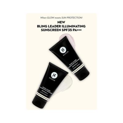 Sugar Cosmetics Bling Leader Illuminating Sunscreen SPF 35 Pa+++01 Gold Diggin 50gm - Face Sunscreen