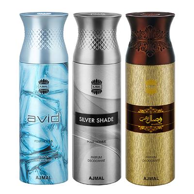 Ajmal Avid Silver Shade Wisal Dahab Deodorant Spray (Pack of 3) 200 ml - Perfumes (Edt/Edp)