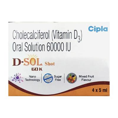 D SOL SHOT 60K SUGAR FREE MIXED FRUIT FLAVOUR Oral Solution 5ml - Supplements-Vit