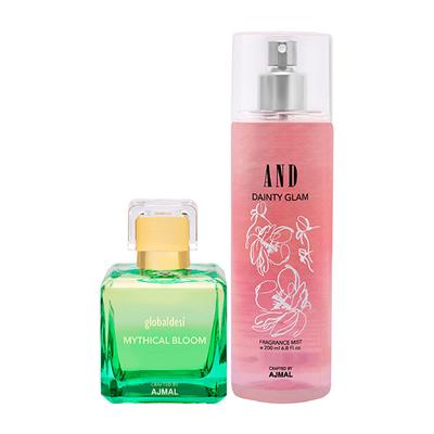 Global Desi Mythical Bloom Trance EDP HD & AND Dainty Glam Body Mist 300 ml - Body Mist/Spray