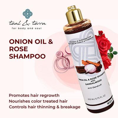 Teal & Terra Shampoo With Onion Oil, Rose, Neem And Sandalwood 200 ml - Shampoos