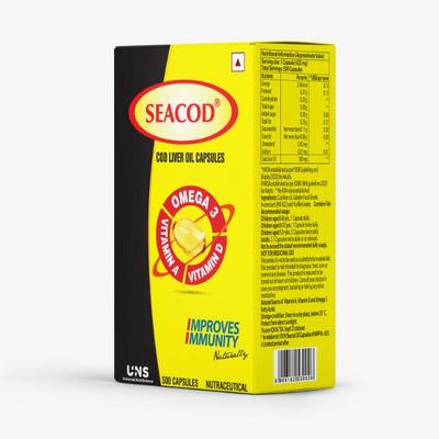 Seacod Cod Liver Oil Capsule 500's - Omega Fish Oil Fatty Acids