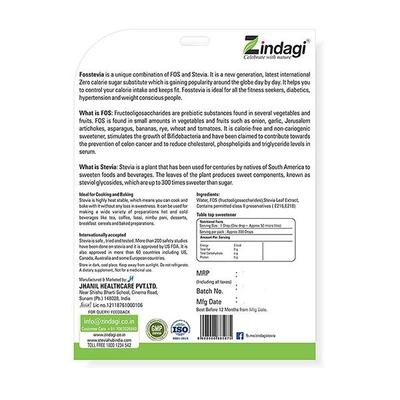 Zindagi Fosstevia Herbal Sweetener Liquid 10 ml - Sugar Substitute