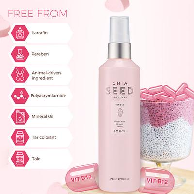 The Face Shop Chia Seed Advance Vit B12 Hydro Mist Bruine Hydro 165ml - Body Mist/Spray