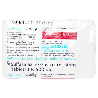 SULSEAS 500 Tablet 10's - Ulcerative Colitis/Bowel Inflammatory Disease-GIT