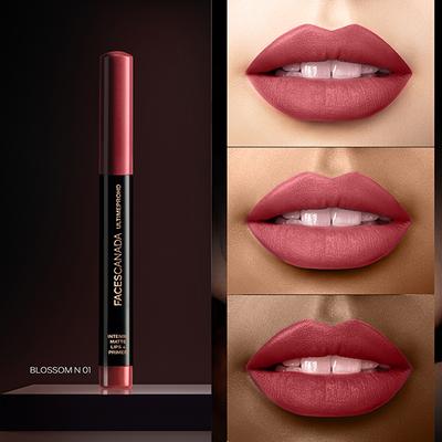 Faces Canada Ultime Pro Hd Intense Matte Lips + Primer - Blossom N01, 9Hr Long Stay 1.4 gm - Lip Crayons