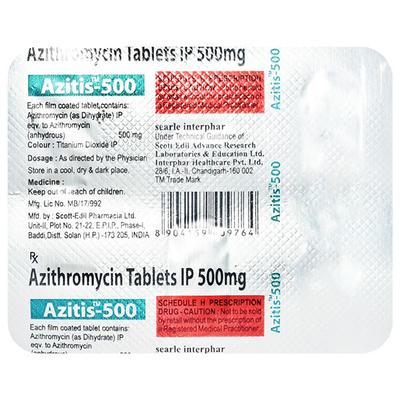 AZITIS 500 Tablet 3's - Bacterial Infections-Mac
