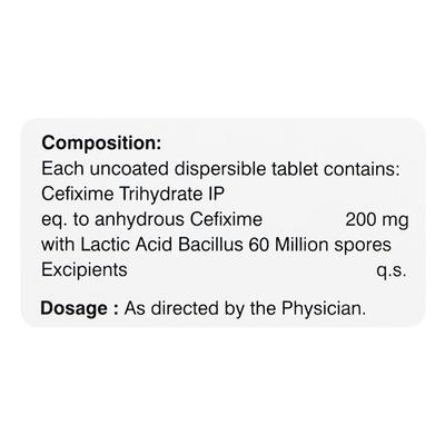 CEFITAXE DT 200 Tablet 10's - Bacterial Infections-Cep