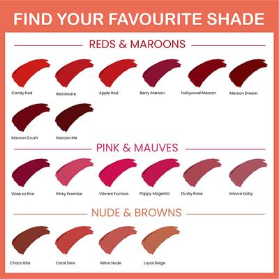 Matt Look Mega Last No Transfer Matte Lipstick With Smudge Proof Formula & Vitamin E, Candy Red-01 3.8 gm - Lipsticks