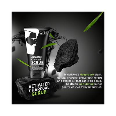 Qraamen Activated Bamboo Charcoal Scrub with Essential Oils 100 gm - Face Scrubs