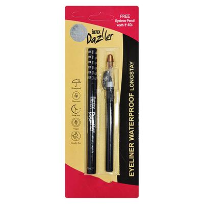 Eyetex Dazller combo Eyeliner Waterproof - (Black) + Eyebrow Pencil 1's - Eyeliners