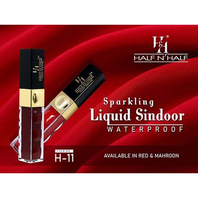 Half N Half Sparkling Liquid Sindoor Water Proof, Red 7 ml - Sindoor
